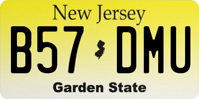 NJ license plate B57DMU