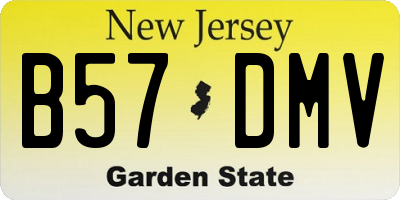 NJ license plate B57DMV