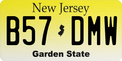 NJ license plate B57DMW