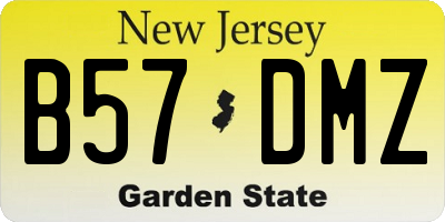 NJ license plate B57DMZ
