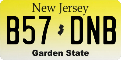 NJ license plate B57DNB