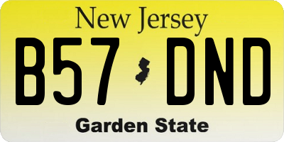 NJ license plate B57DND