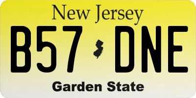 NJ license plate B57DNE