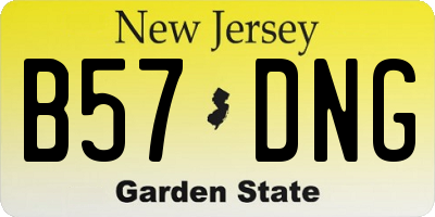 NJ license plate B57DNG