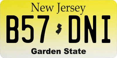 NJ license plate B57DNI