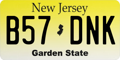 NJ license plate B57DNK