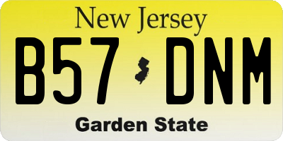 NJ license plate B57DNM
