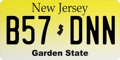NJ license plate B57DNN