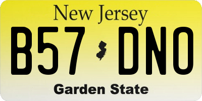 NJ license plate B57DNO