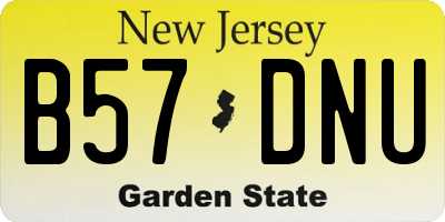 NJ license plate B57DNU