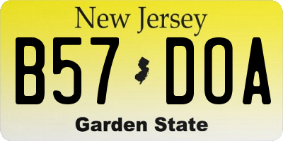 NJ license plate B57DOA