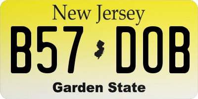 NJ license plate B57DOB