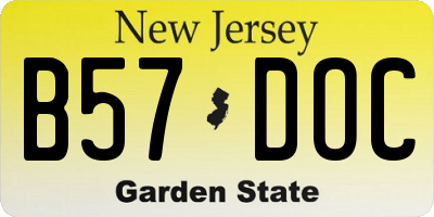 NJ license plate B57DOC