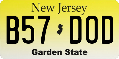 NJ license plate B57DOD