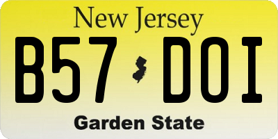 NJ license plate B57DOI