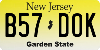 NJ license plate B57DOK