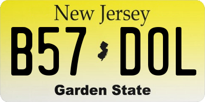 NJ license plate B57DOL