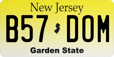 NJ license plate B57DOM
