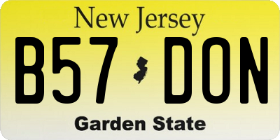 NJ license plate B57DON