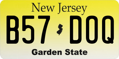 NJ license plate B57DOQ