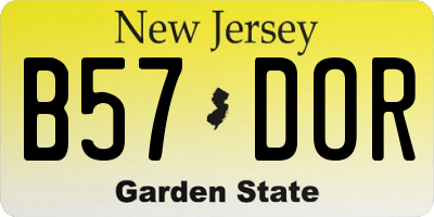 NJ license plate B57DOR