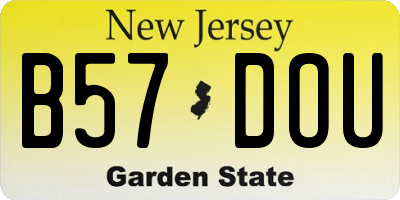 NJ license plate B57DOU