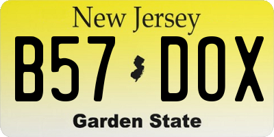 NJ license plate B57DOX
