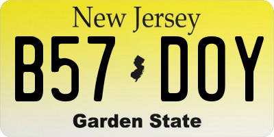 NJ license plate B57DOY