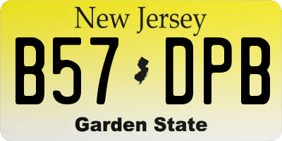NJ license plate B57DPB