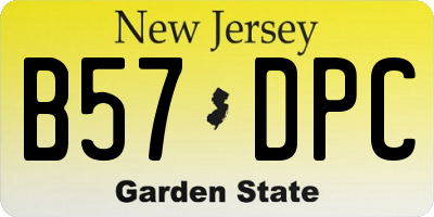 NJ license plate B57DPC