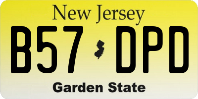 NJ license plate B57DPD