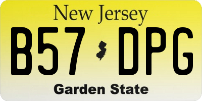 NJ license plate B57DPG