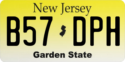 NJ license plate B57DPH