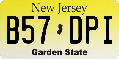 NJ license plate B57DPI