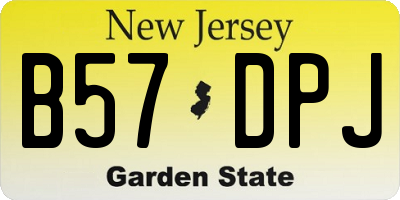 NJ license plate B57DPJ