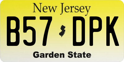 NJ license plate B57DPK