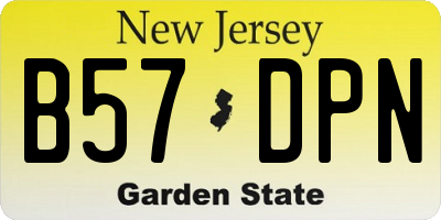 NJ license plate B57DPN