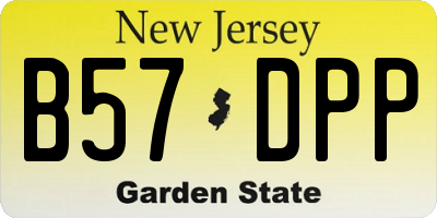 NJ license plate B57DPP