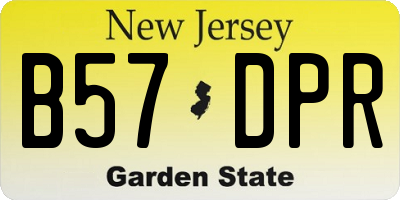 NJ license plate B57DPR