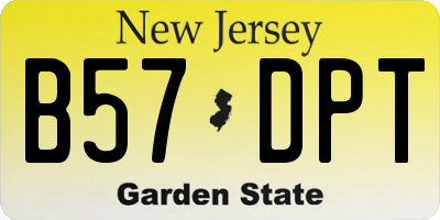 NJ license plate B57DPT