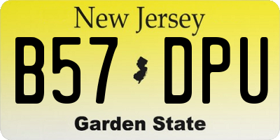 NJ license plate B57DPU