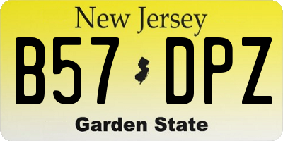 NJ license plate B57DPZ