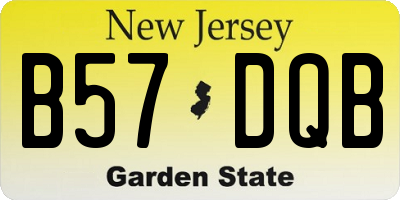 NJ license plate B57DQB