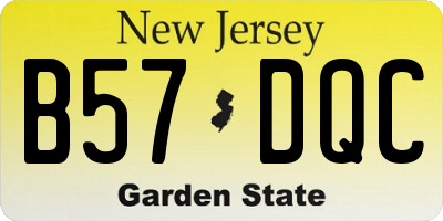 NJ license plate B57DQC