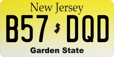 NJ license plate B57DQD
