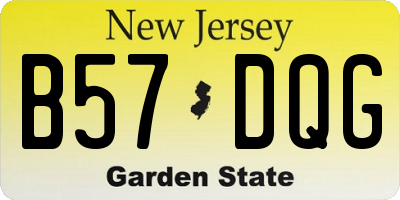 NJ license plate B57DQG