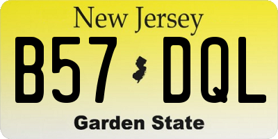 NJ license plate B57DQL