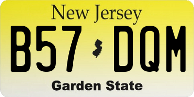 NJ license plate B57DQM