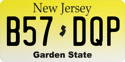 NJ license plate B57DQP