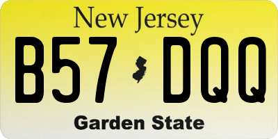 NJ license plate B57DQQ